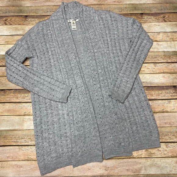 Max Studio Sweaters | Max Studio Shawl Collar Cable Knit Cardigan | Color: Gray | Size: M | Thortam's Closet